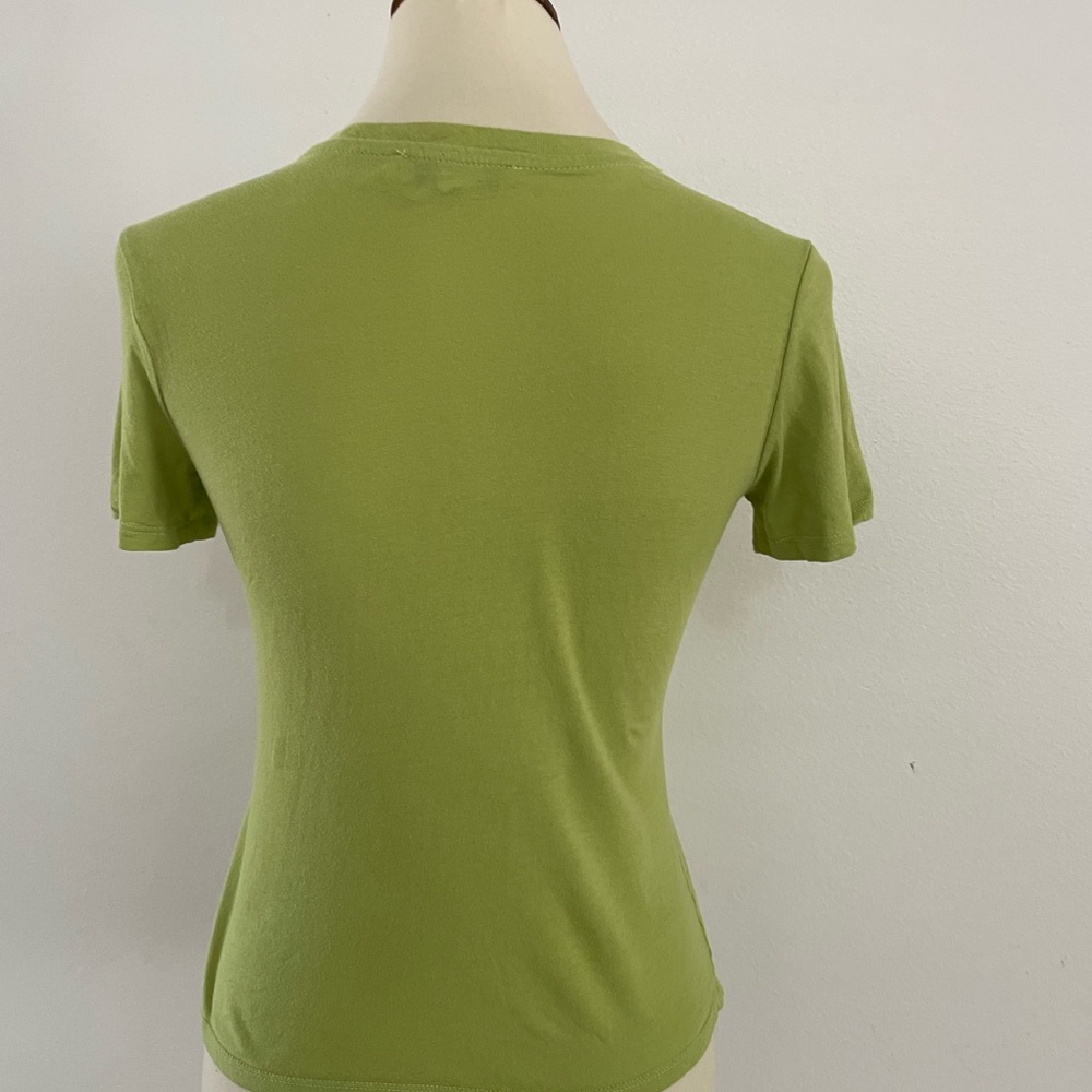 Forever 21 Green Tee with Yellow Text GRATITUDE IS EVERYTHING Sz XS - Picture 5 of 7